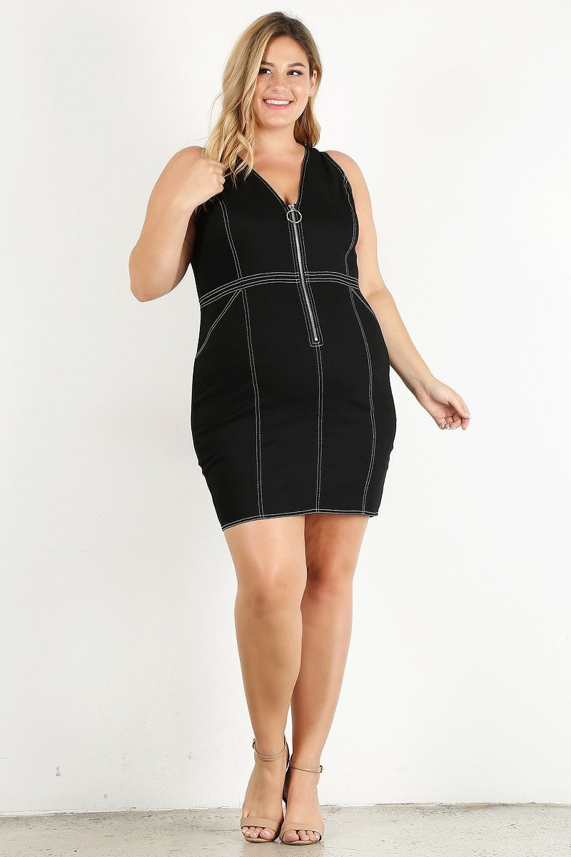 Plus Solid Bodycon Mini Dress Look Up Deals