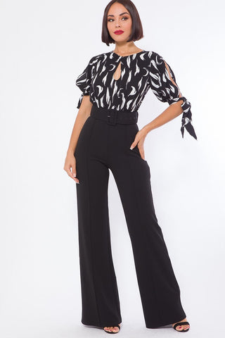 Print Top Detailed Fashion Jumpsuit Look Up Deals