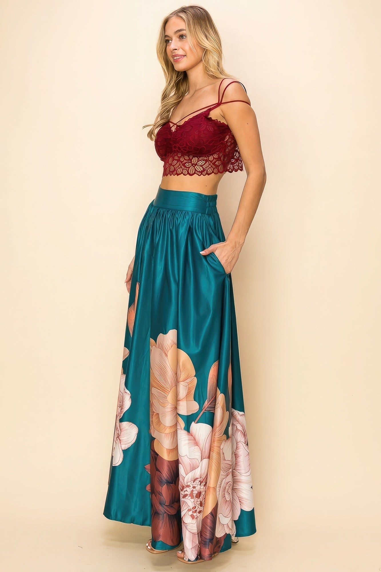 Printed Maxi Skirt Look Up Deals