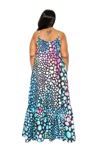 Printed Voluminous Maxi Dress Look Up Deals