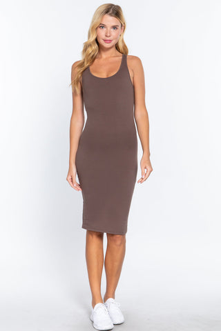 Racerback Sleeveless Midi Dress Look Up Deals