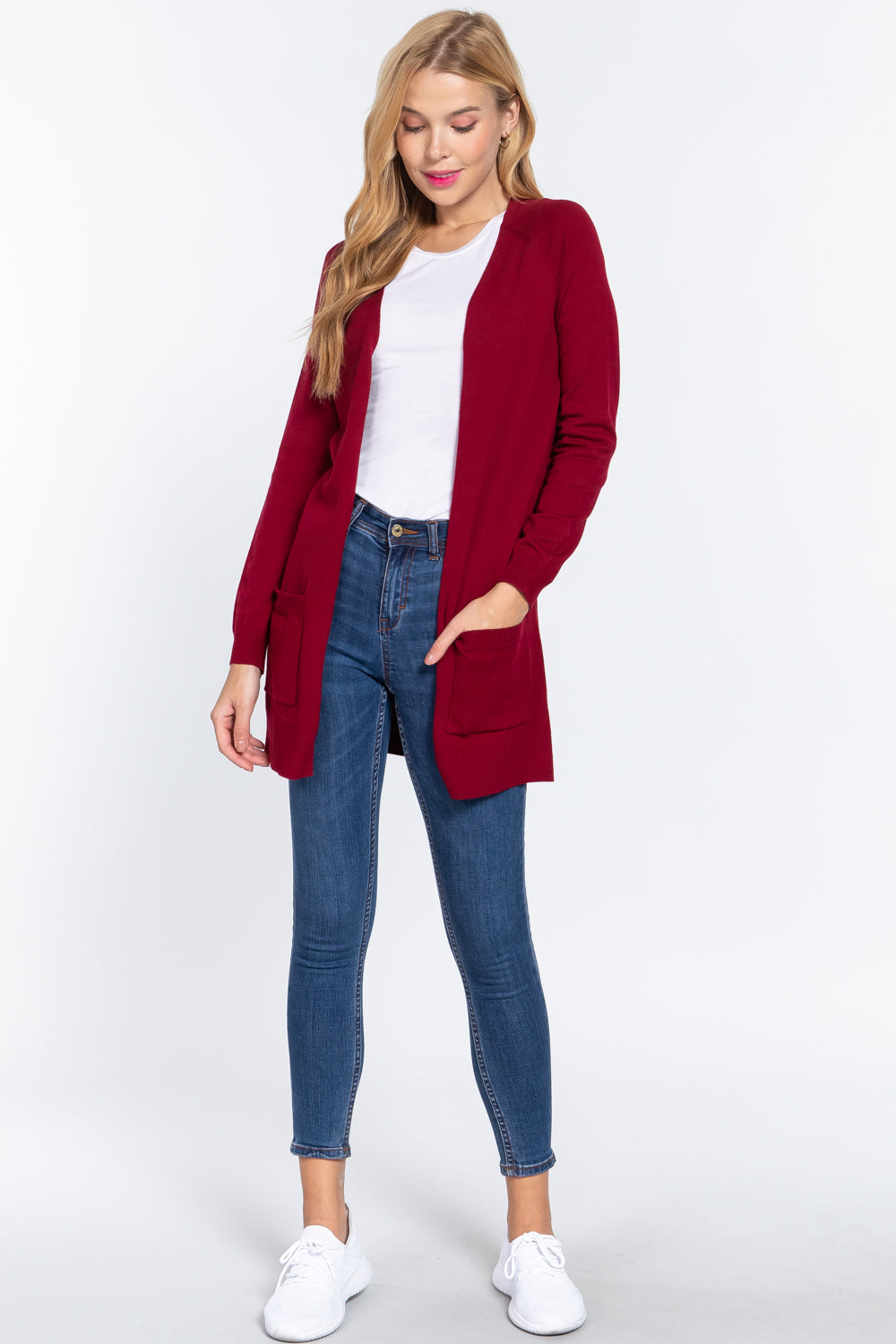 Raglan Slv Open Sweater Cardigan Look Up Deals