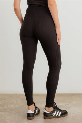 Ribbed High Waist Drawstring Leggings Look Up Deals