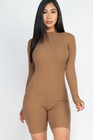 Ribbed Knit Romper Look Up Deals