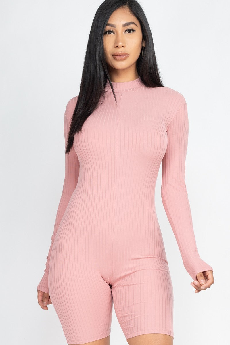 Ribbed Knit Romper Look Up Deals