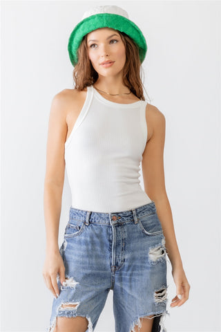 Ribbed V Strap Back Bodysuit Look Up Deals