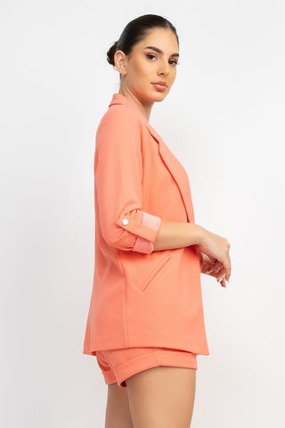 Roll-up Quarter Sleeve Jacket Look Up Deals