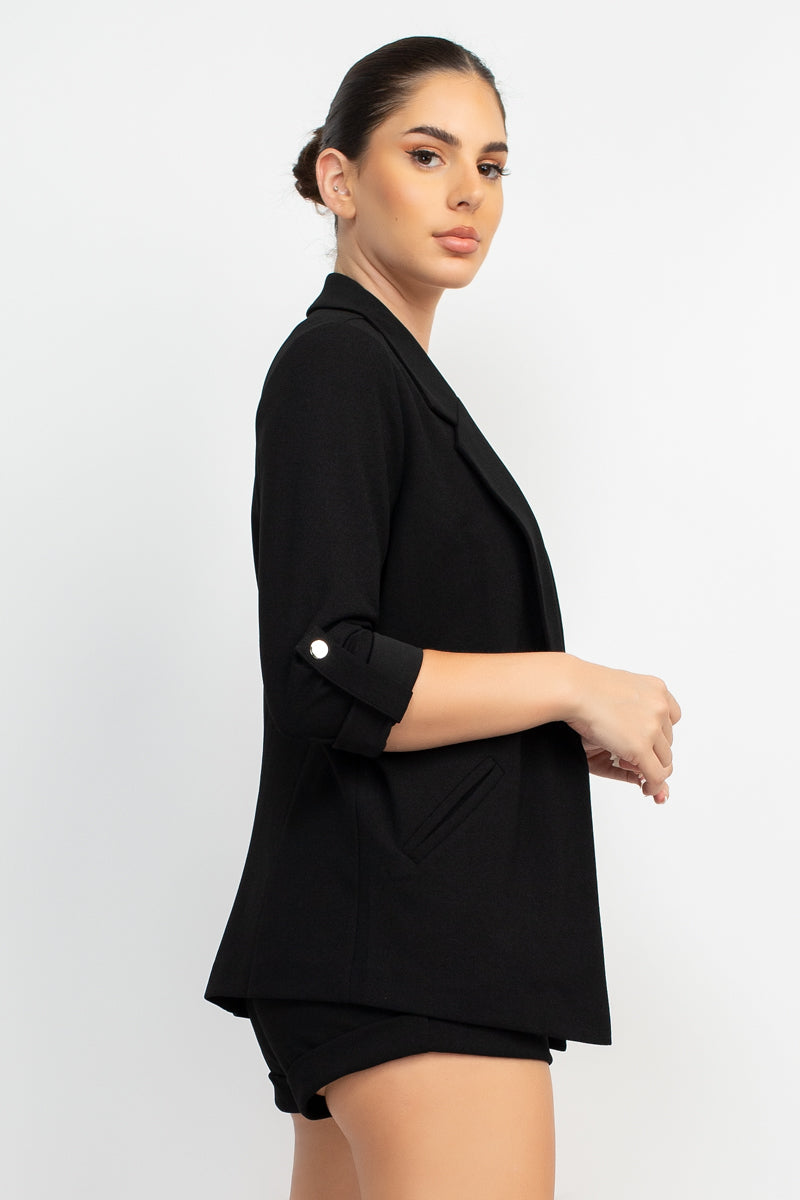 Roll-up Quarter Sleeve Jacket Look Up Deals