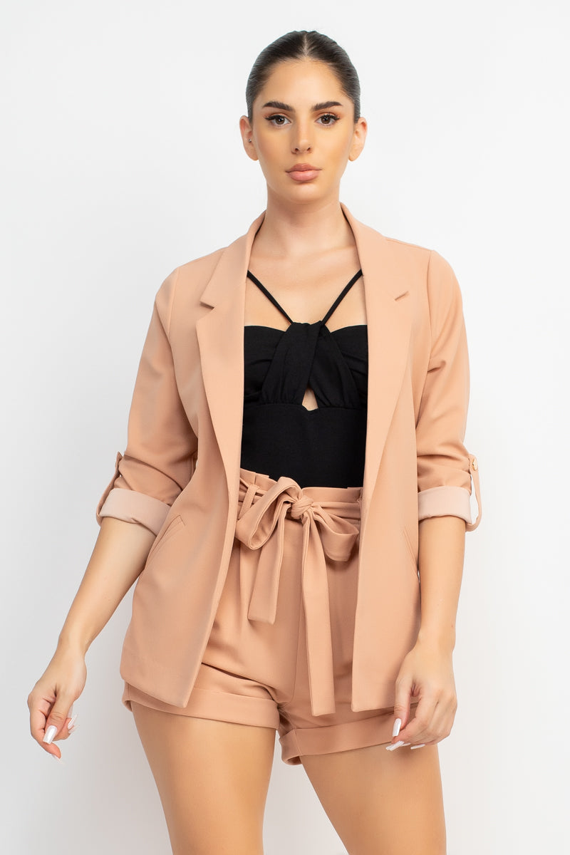 Roll-up Quarter Sleeve Jacket Look Up Deals