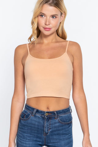 Round Neck W/removable Bra Cup Cotton Spandex Bra Top Look Up Deals