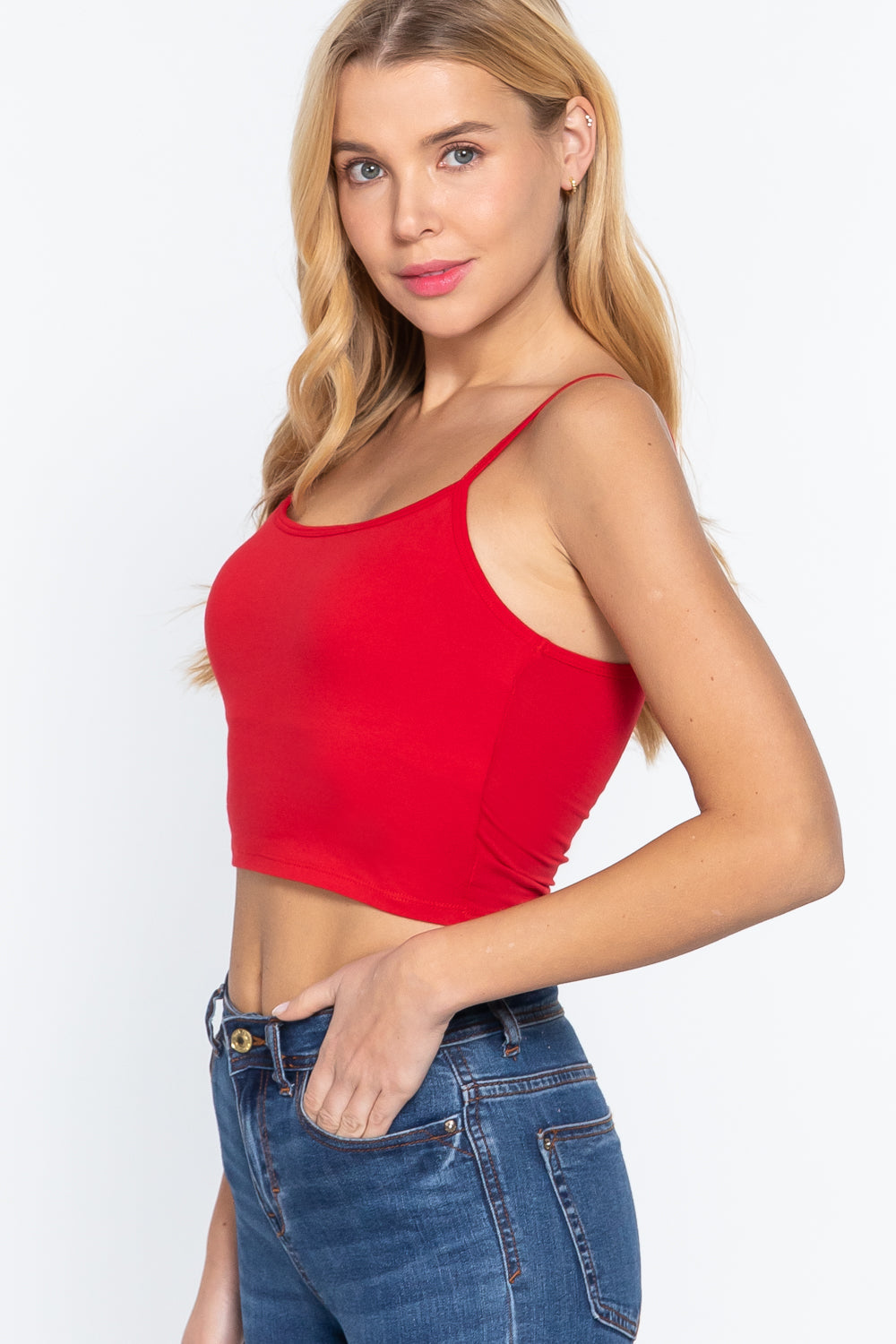 Round Neck W/removable Bra Cup Cotton Spandex Bra Top Look Up Deals