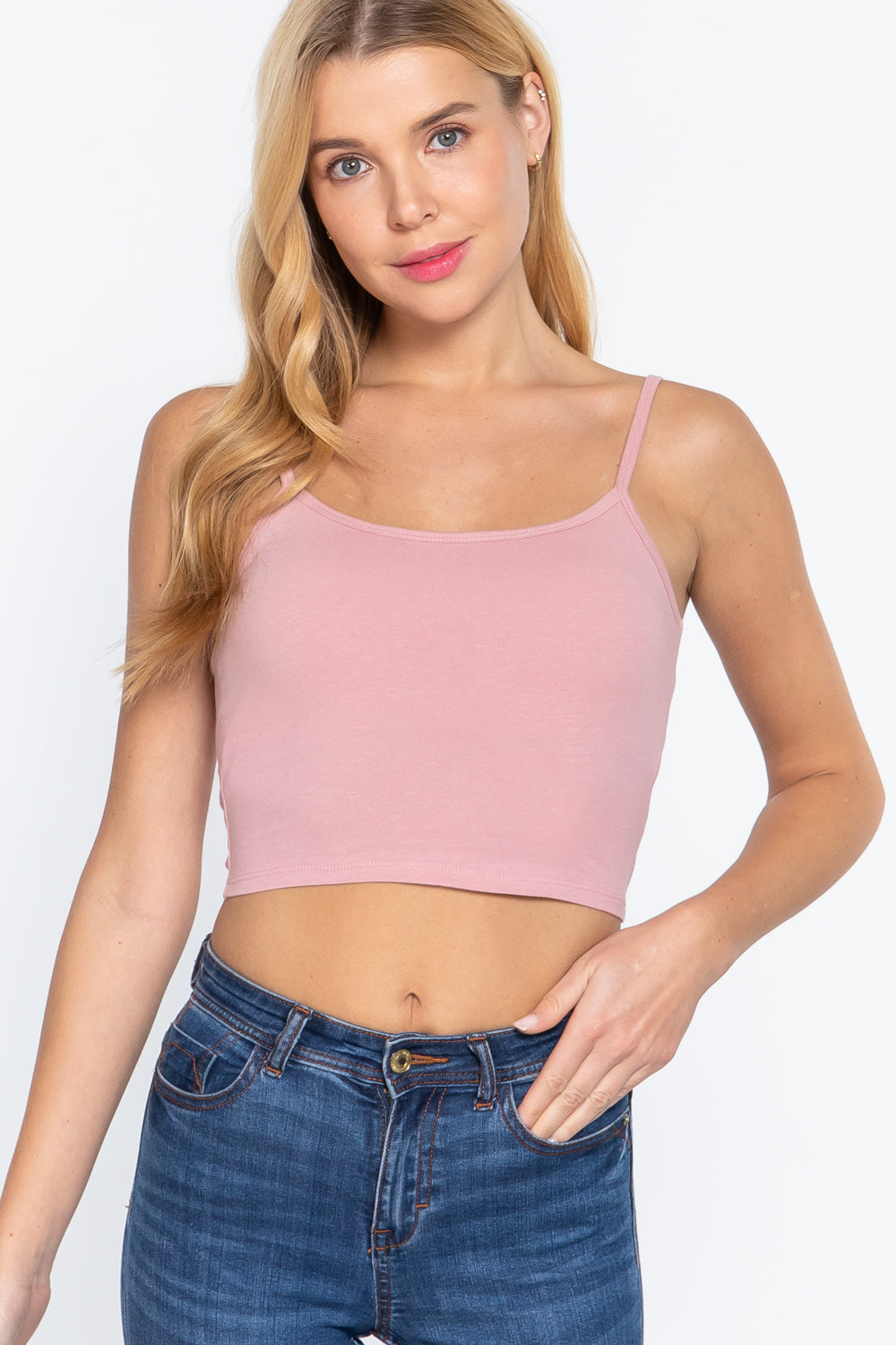 Round Neck W/removable Bra Cup Cotton Spandex Bra Top Look Up Deals