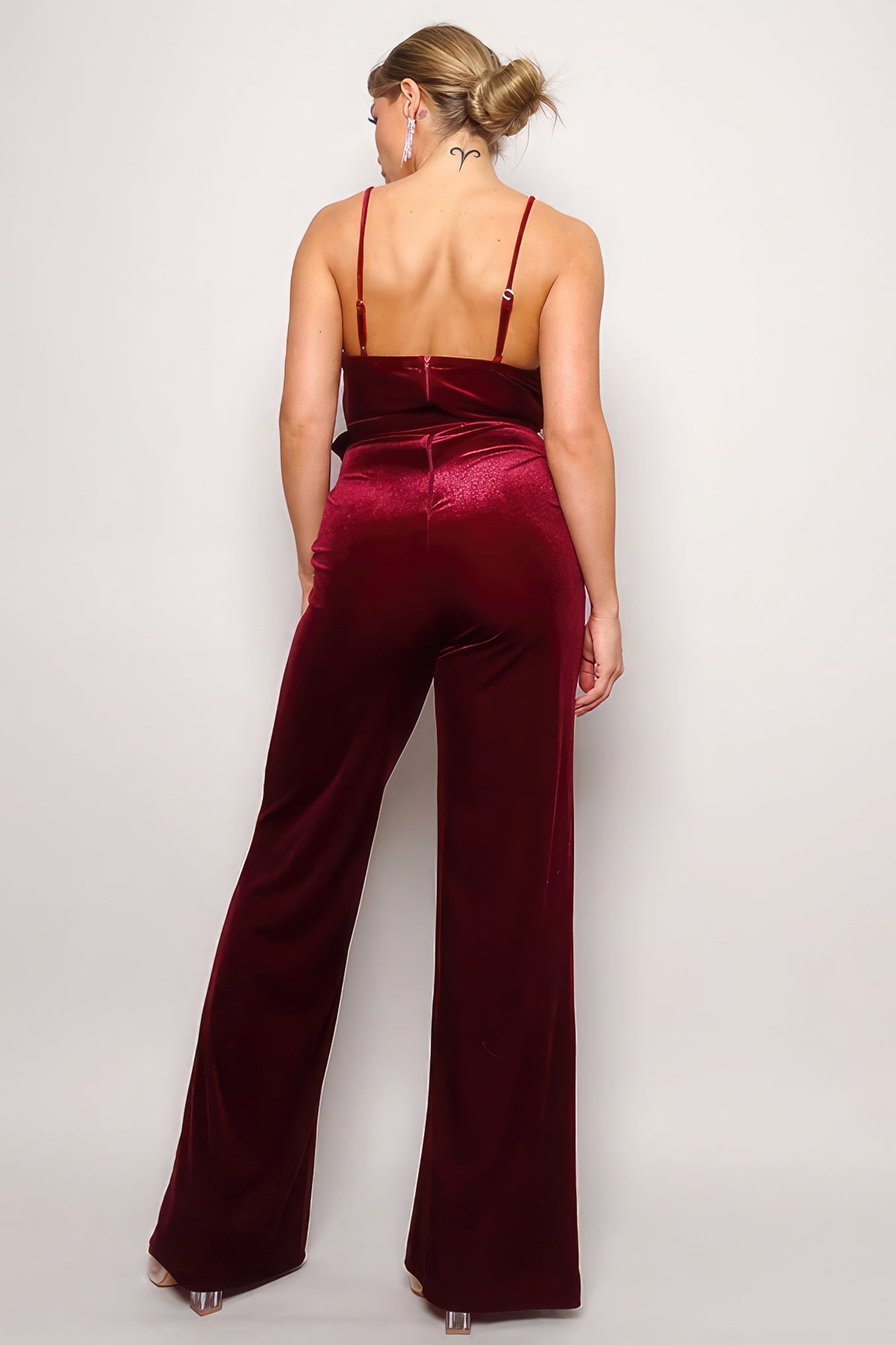 Samba Rhinestone Belt Velvet Jumpsuit Look Up Deals