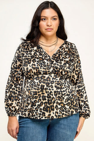 Satin Animal Babydoll Blouse Look Up Deals