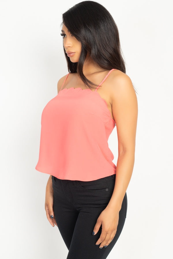 Scallop Opening Cami Top Look Up Deals