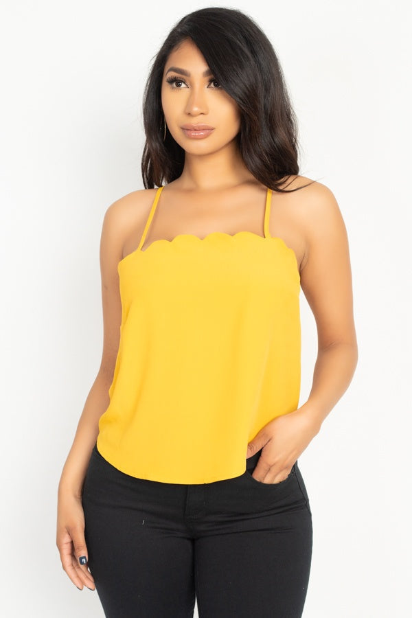 Scallop Opening Cami Top Look Up Deals