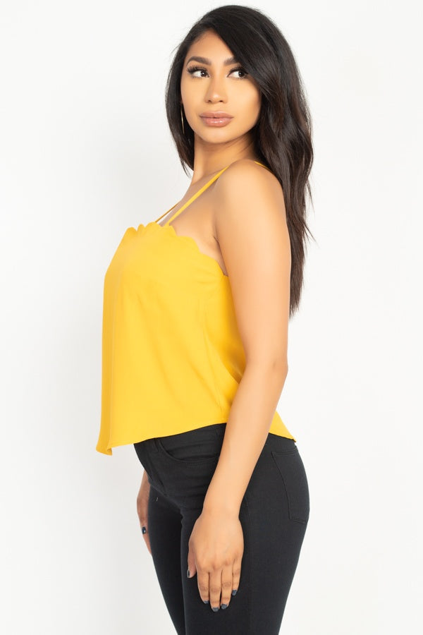 Scallop Opening Cami Top Look Up Deals