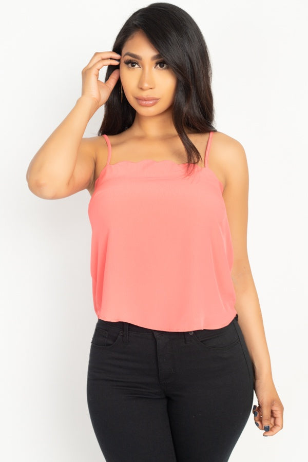 Scallop Opening Cami Top Look Up Deals