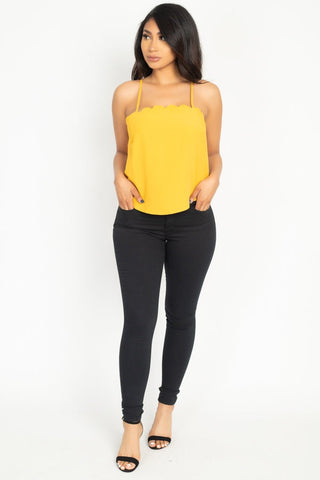 Scallop Opening Cami Top Look Up Deals