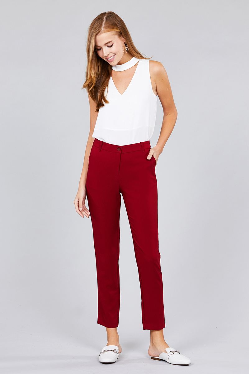 Seam Side Pocket Classic Long Pants Look Up Deals