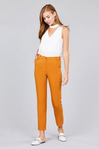 Seam Side Pocket Classic Long Pants Look Up Deals