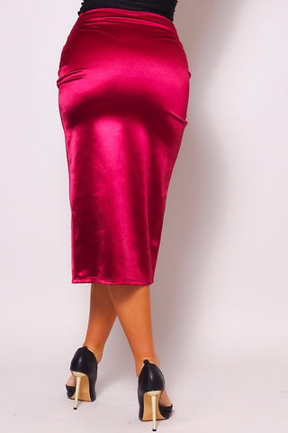 Sexy Gathered Front Crossover Midi Skirt Look Up Deals