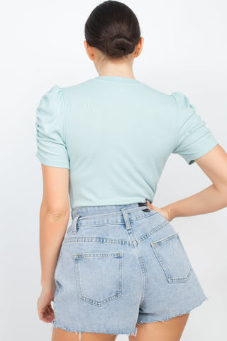 Short Ruching Sleeve Top Look Up Deals