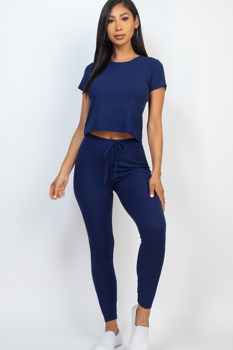 Short Sleeve Top & Leggings Set Look Up Deals