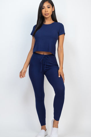 Short Sleeve Top & Leggings Set Look Up Deals