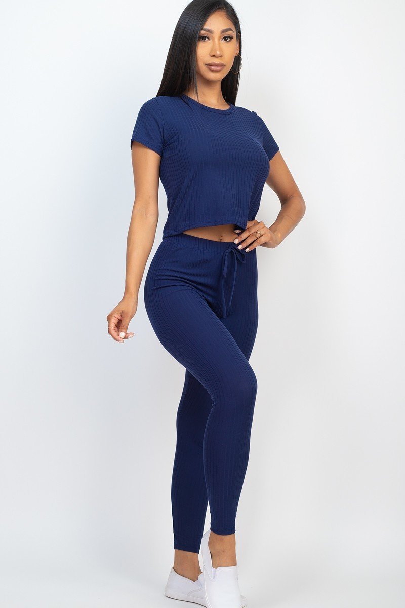 Short Sleeve Top & Leggings Set Look Up Deals