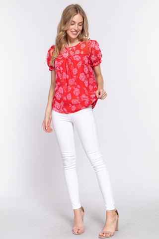 Short Slv Print Clip Dot Blouse Look Up Deals