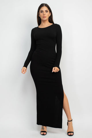 Side Slit Bodycon Maxi Dress Look Up Deals