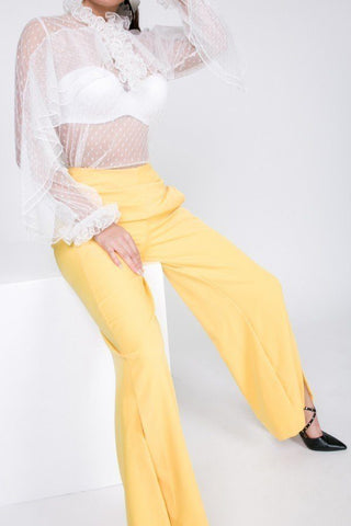 Side Slit Detail Wide Leg Pants Look Up Deals