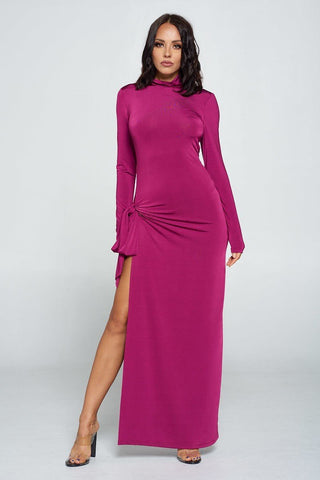 Side Tie Long Sleeve Dress Look Up Deals