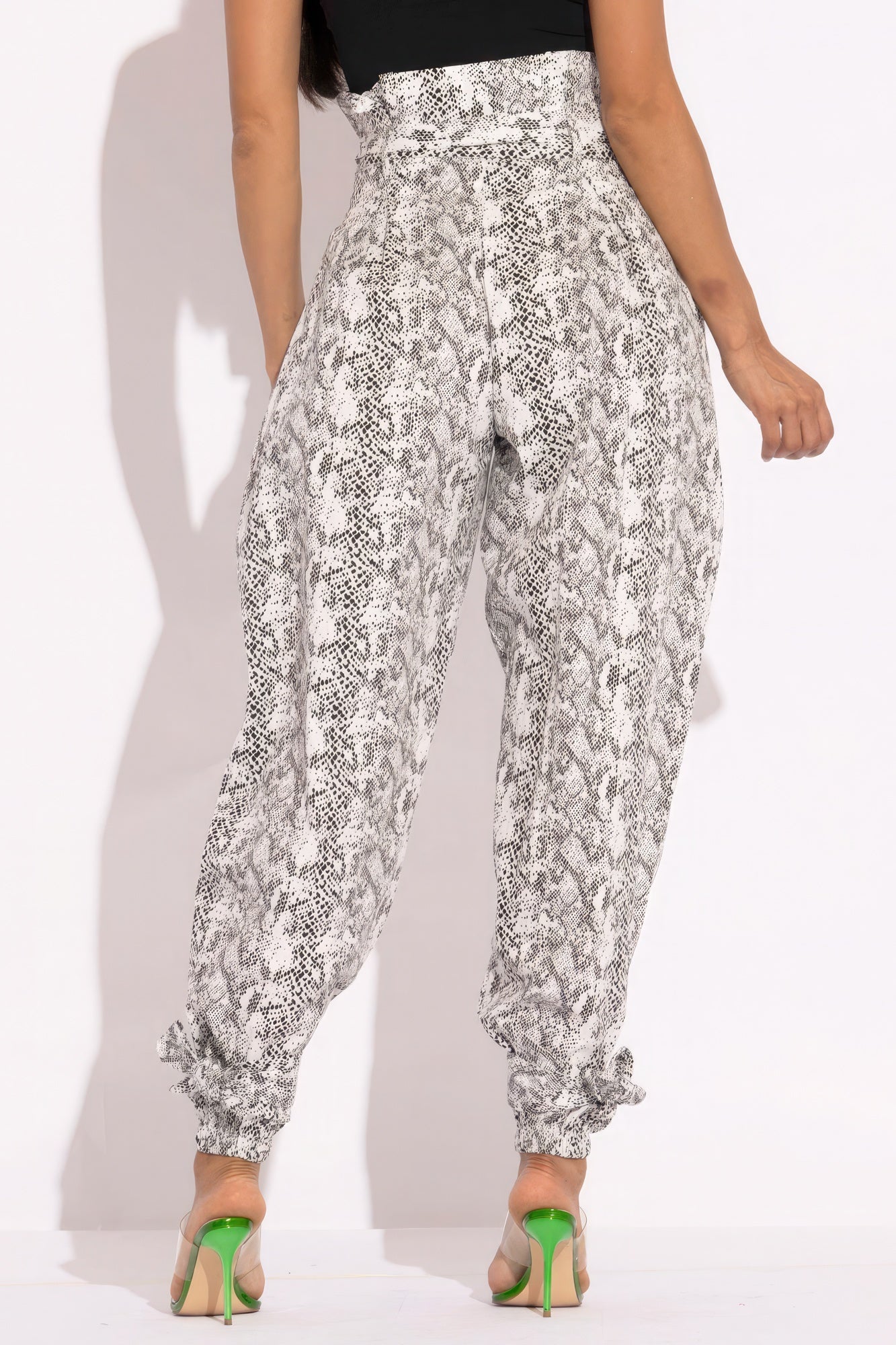 Snake Skin Printed Paper Bag Style Cargo Pants Look Up Deals