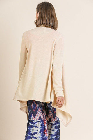 Soft Knit Long Sleeve Open Front Cardigan Look Up Deals