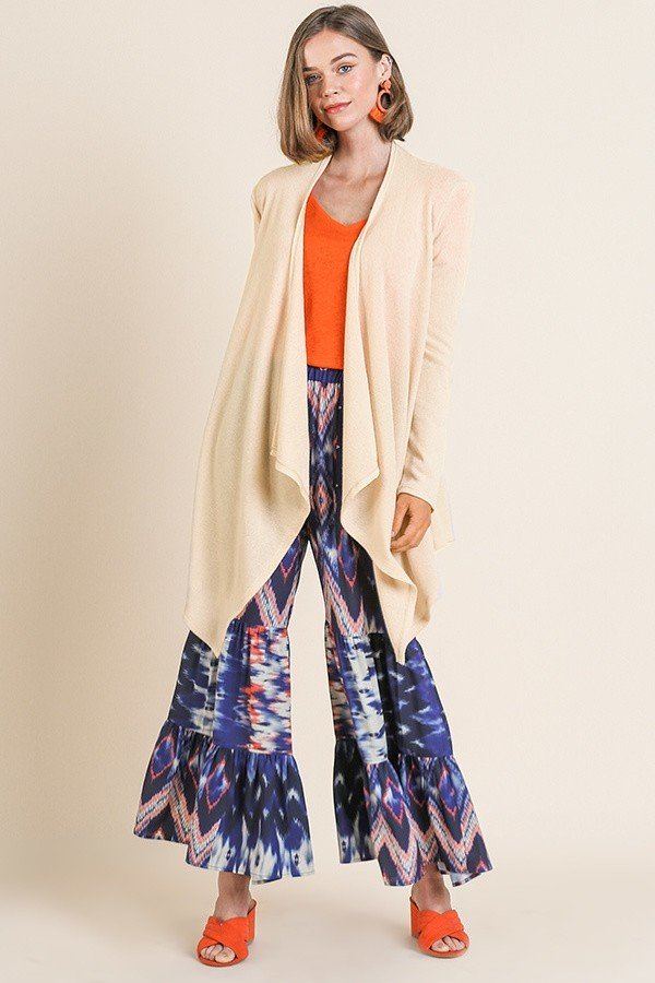 Soft Knit Long Sleeve Open Front Cardigan Look Up Deals