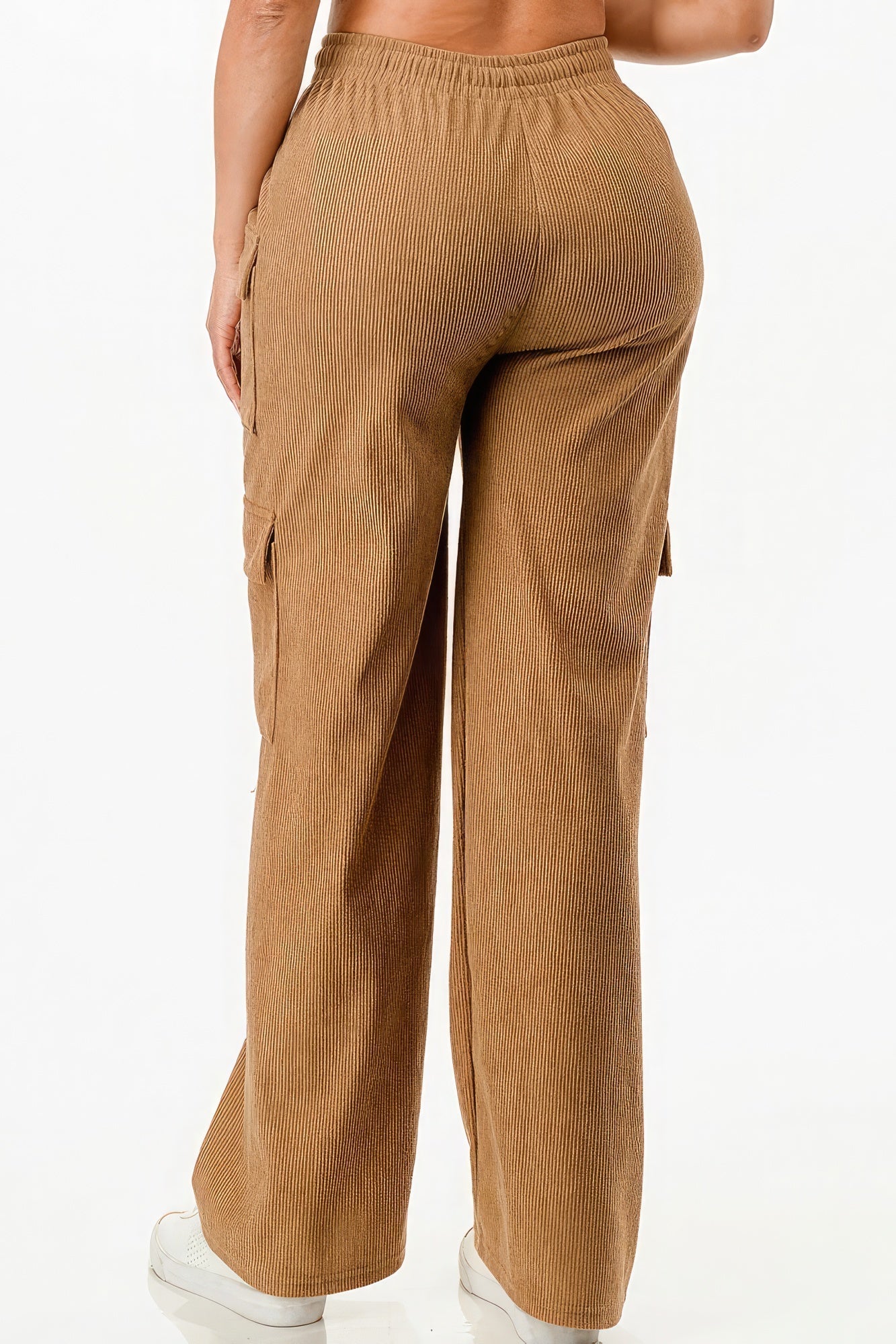 Solid Corduroy Cargo Pants Look Up Deals