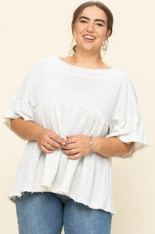 Solid French Pullover Terry Woven Top Look Up Deals