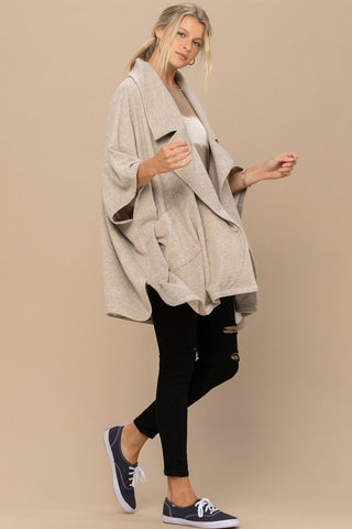 Solid Knit Oversized Trench Jacket Look Up Deals