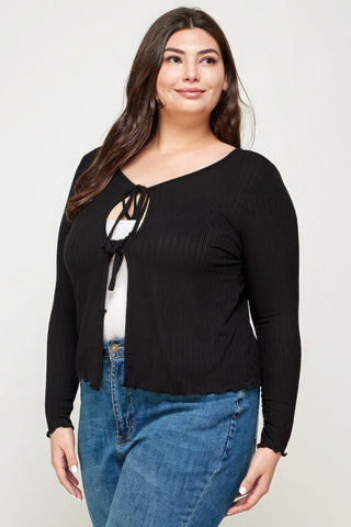 Solid Ribbed Pointelle Cardigan Look Up Deals