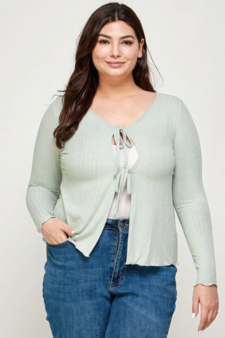 Solid Ribbed Pointelle Cardigan Look Up Deals