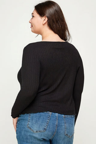 Solid Ribbed Pointelle Cardigan Look Up Deals