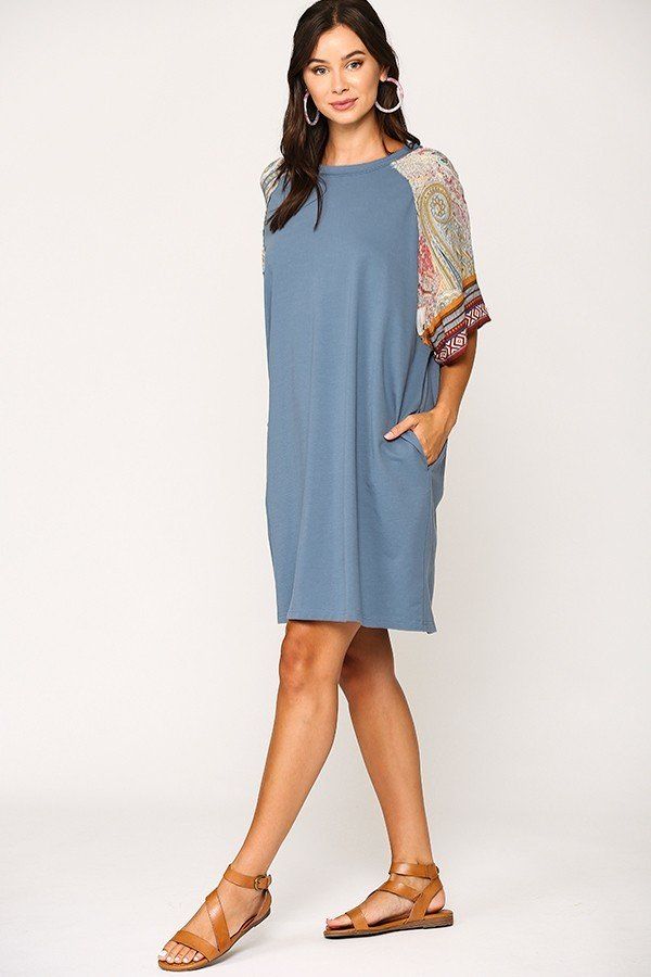 Solid Side Pocket Shift Dress Look Up Deals