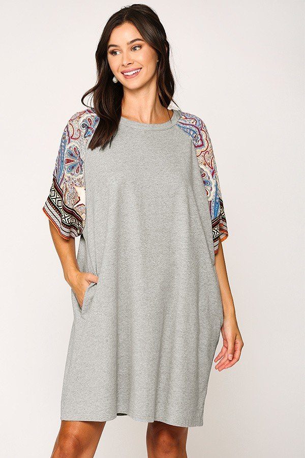 Solid Side Pocket Shift Dress Look Up Deals