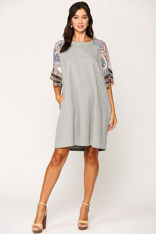 Solid Side Pocket Shift Dress Look Up Deals