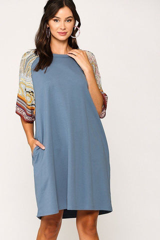 Solid Side Pocket Shift Dress Look Up Deals