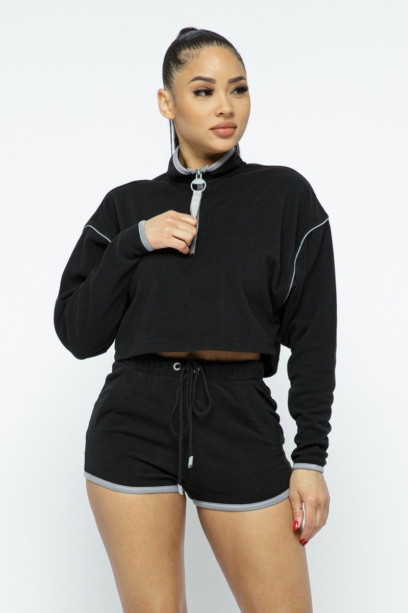 Sporty Crop Top Sporty High-waist Shorts Set Look Up Deals