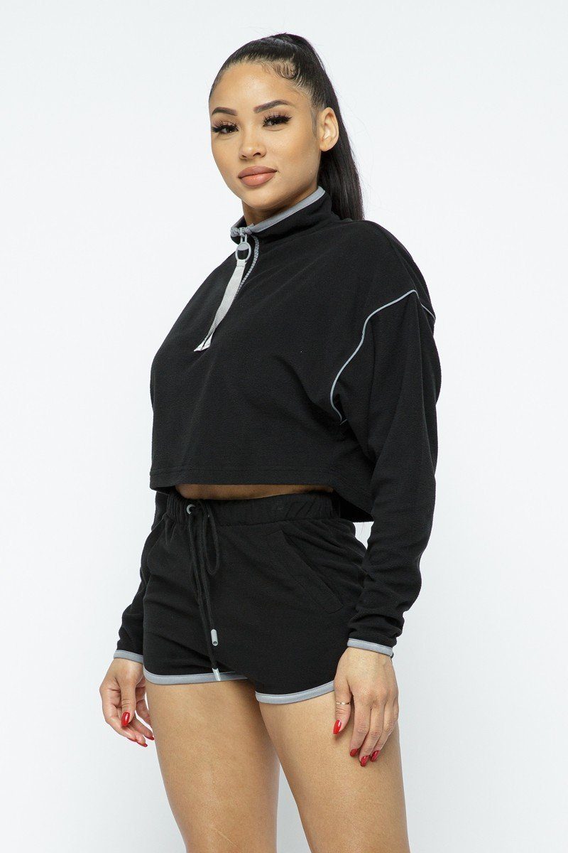 Sporty Crop Top Sporty High-waist Shorts Set Look Up Deals