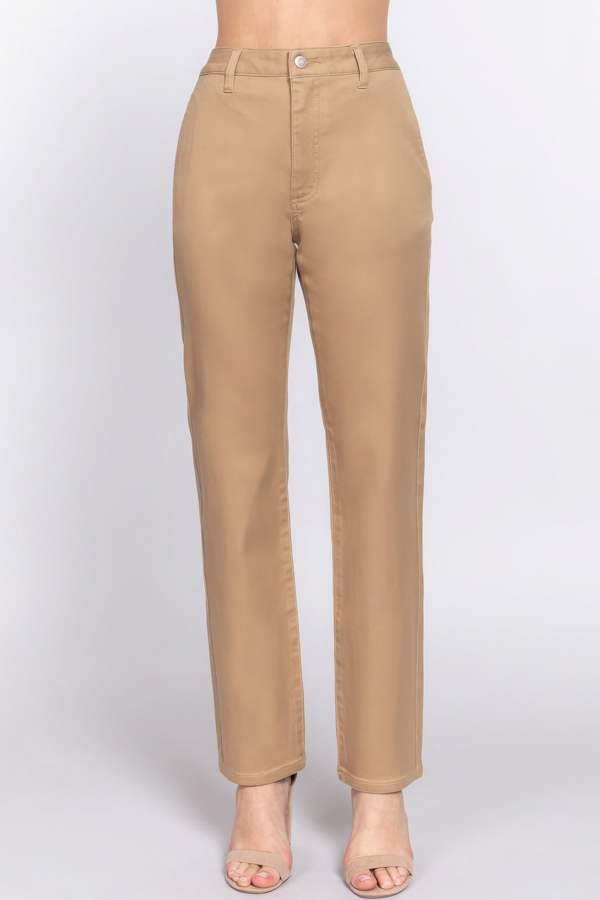 Straight Fit Twill Long Pants Look Up Deals